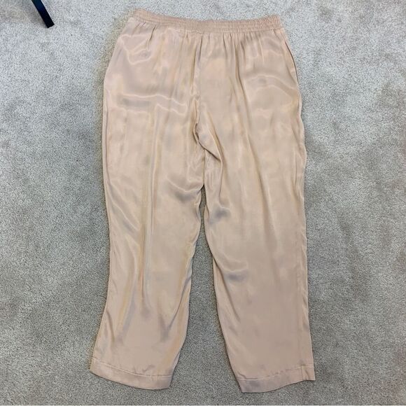 Zara beige pink satin pyjama pants Sz L NWT - Picture 4 of 11